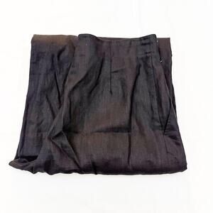 Lafayette 148 Black 100% Linen High Rise Wide Leg Dress Pants Size 14